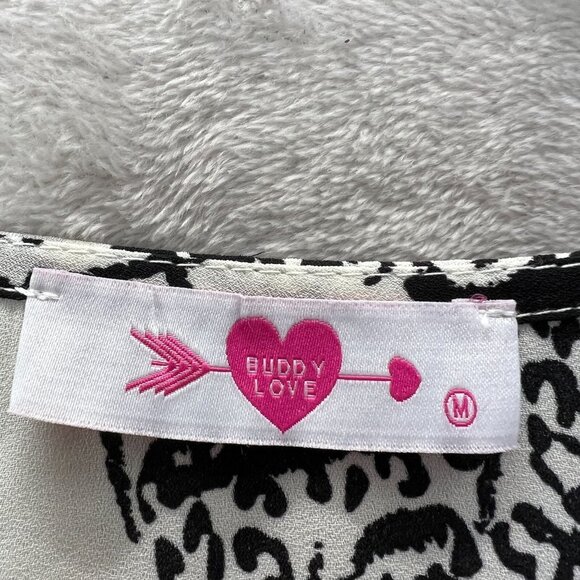 Buddy Love North Tunic Top Womens Medium Oversized Animal Print Draped Coverup - Picture 3 of 10